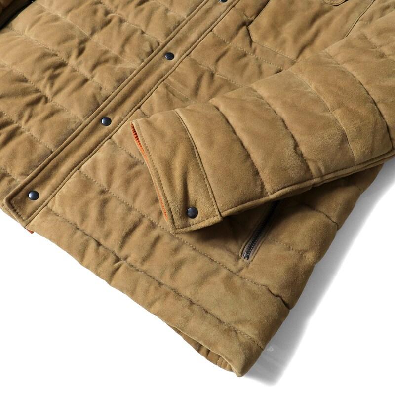 RUFFO / ルッフォ ゴートスエードレザーダウンシャツジャケット(RUFFO103W) （キャメルブラウン）の画像