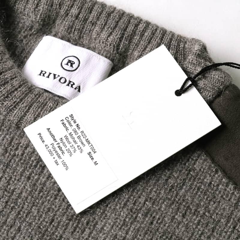 RIVORA（リヴォラ） モヘアウールナイロンワッフル編みクルーネック 