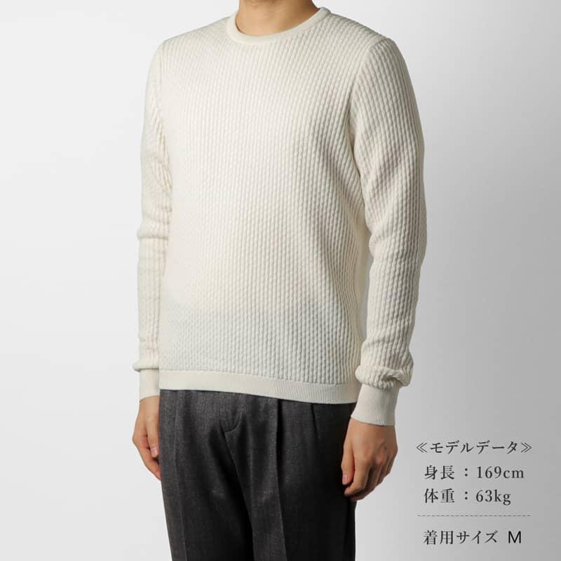 RIVORA / リヴォラ コットンカシミヤケーブル編みクルーネックニット 