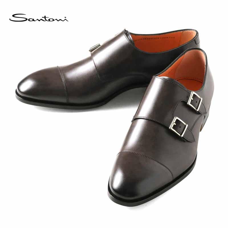 Santoni ダークブラウン ダブルモンクシューズ 日本限定モデル｜DOPPIA】ダブルモンクシューズ（シューズ