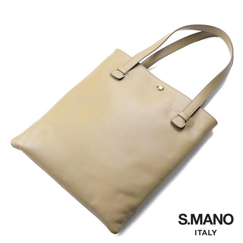 S.MANO キャンバストートバッグ　レザー S.MANO / エスマーノ レザーフラットトートバッグ(FLAT TOTE