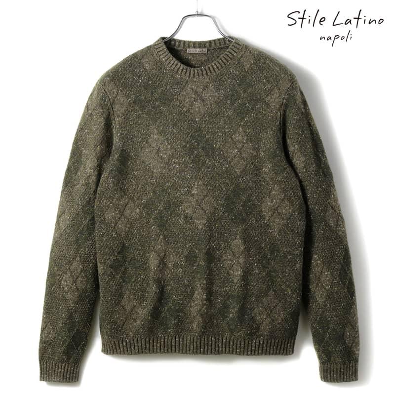 Stile Latino（スティレラティーノ） アーガイル柄カシミヤミドル