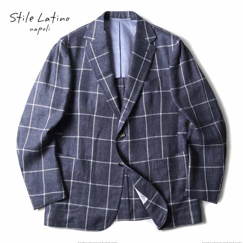 STILE LATINO ジャケット シルクリネン混 チャコールグレー 46