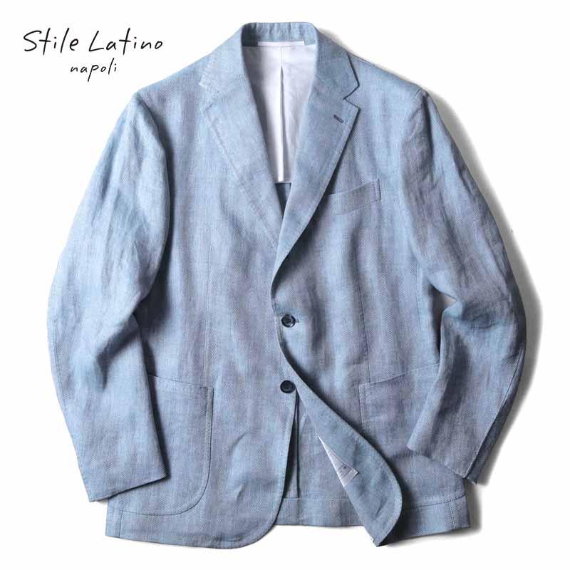 Stile Latino（スティレラティーノ） リネンヘリンボーン3Bジャケット 