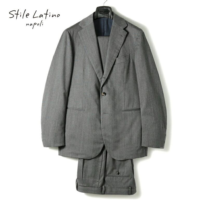 Stile Latino（スティレラティーノ） ウールコットンサージ3Bスーツ 