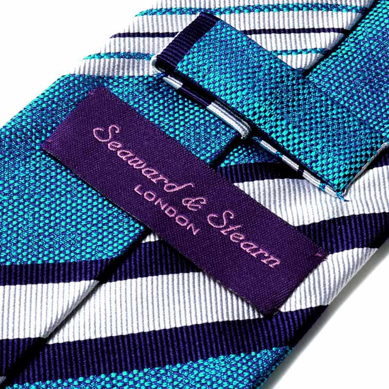 シーワード＆スターン【ネイビー ストライプ柄 ネクタイ コットンシルク】 Seaward＆stearn Seaward ＆ Stearn / シーワード＆スターン