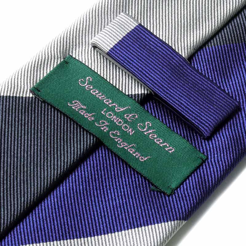 シーワード＆スターン【ネイビー ストライプ柄 ネクタイ コットンシルク】 Seaward＆stearn Seaward ＆ Stearn / シーワード＆スターン