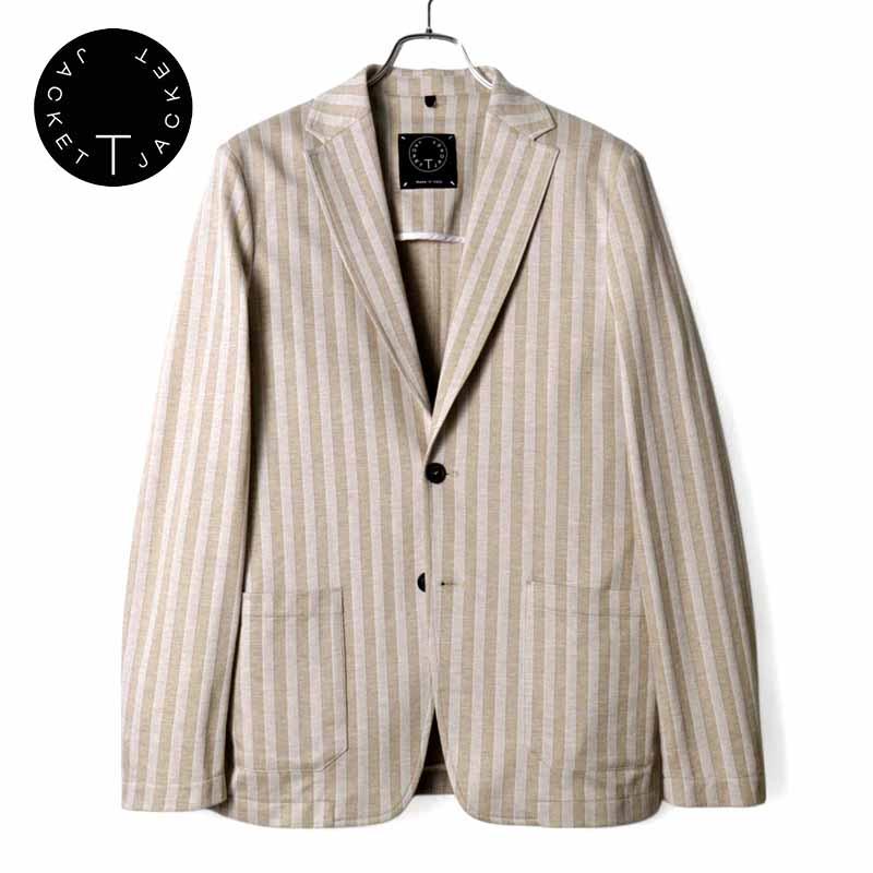 T-JACKET（ティージャケット） ストライプ柄コットンポリエステル 