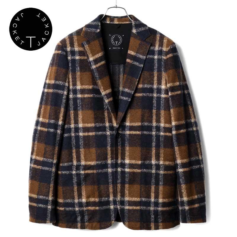 T-JACKET（ティージャケット） チェック柄ポリエステルウールアクリル 