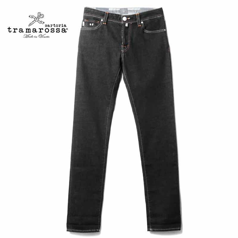 17451 トラマロッサ LEONARDO スリムフィットブラックデニム W32