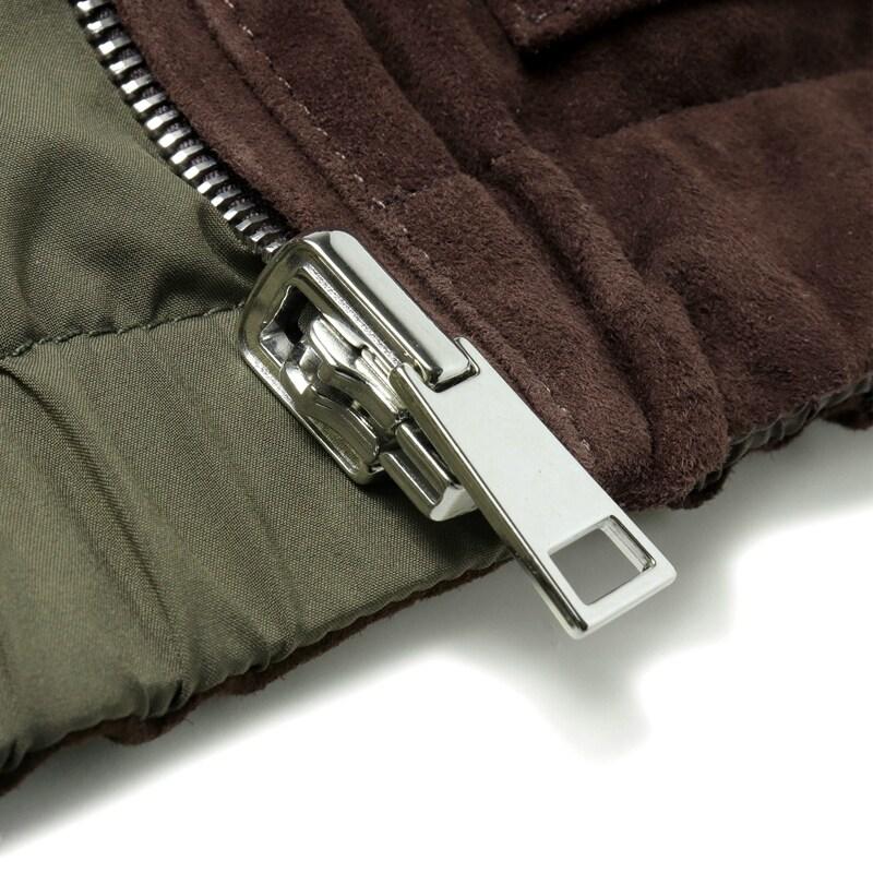 Valstar / ヴァルスター ゴートスエード×撥水マイクロポリエステルリバーシブルフーデッドブルゾン(407A.F311) （CAFFE/MILITARY）の画像