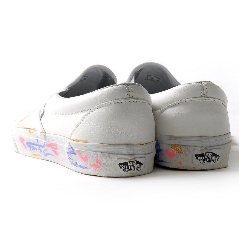 VANS バンズ  貴重なコラボアイテム 秀逸ペイントデザインレザースリッポンスニーカー CLASSIC SLIP-ON  [vns1950013]｜lunedomenica｜04