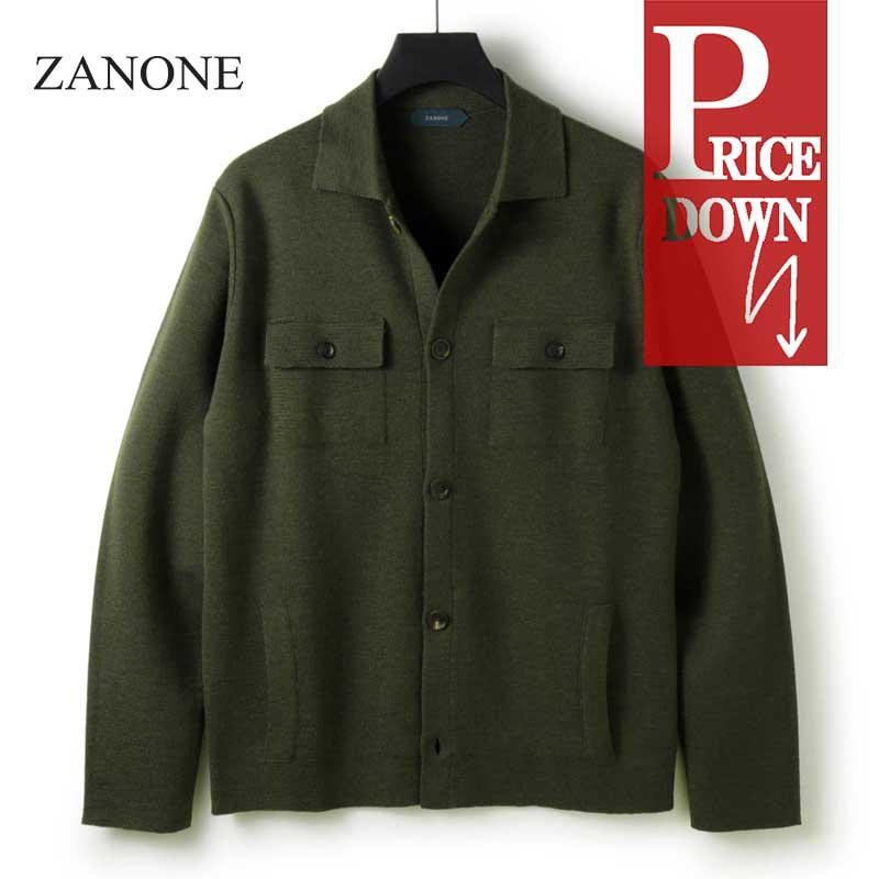新品・未使用 ZANONE ザノーネ / ミラノリブ シャツ型ニットジャケット ZANONE（ザノーネ） ウールミラノリブCPO型ニットシャツジャケット