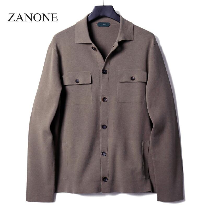 ZANONE（ザノーネ） コットンミラノリブCPO型ニットシャツ