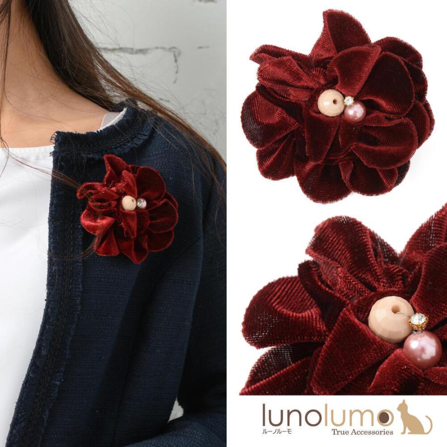 B アンティーク ヴィンテージ コサージュ 布花 ベロア