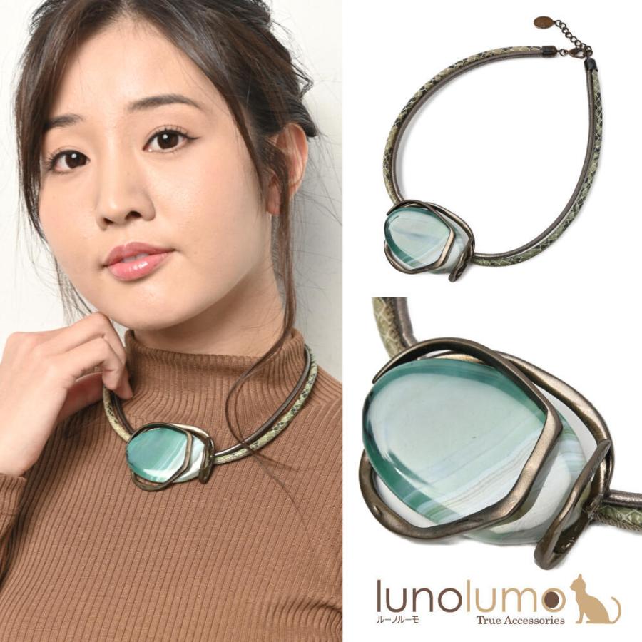 メール便送料無料 イタリア製 天然石 ネックレス ペンダント メタル 緑  