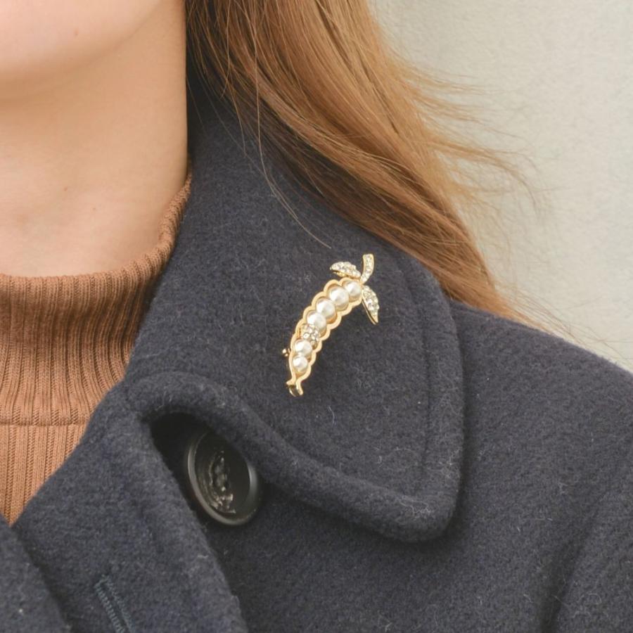 ブローチ レディース えんどう豆 エンドウ豆 えんどうまめ メタル ゴールド パール キラキラ B ルーノルーモ ヤフー店 通販 Yahoo ショッピング