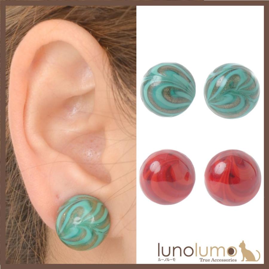 メール便送料無料 ベネチアンガラス イヤリング ベネチアングラス マーブル柄 緑 赤 イタリア製 I ルーノルーモ ヤフー店 通販 Yahoo ショッピング