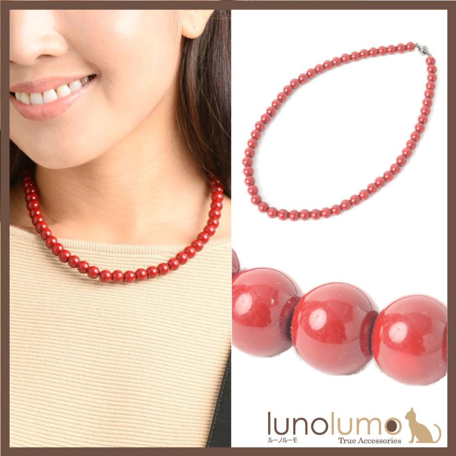 メール便送料無料 ネックレス レディース 赤 血赤珊瑚風 珊瑚風 真紅