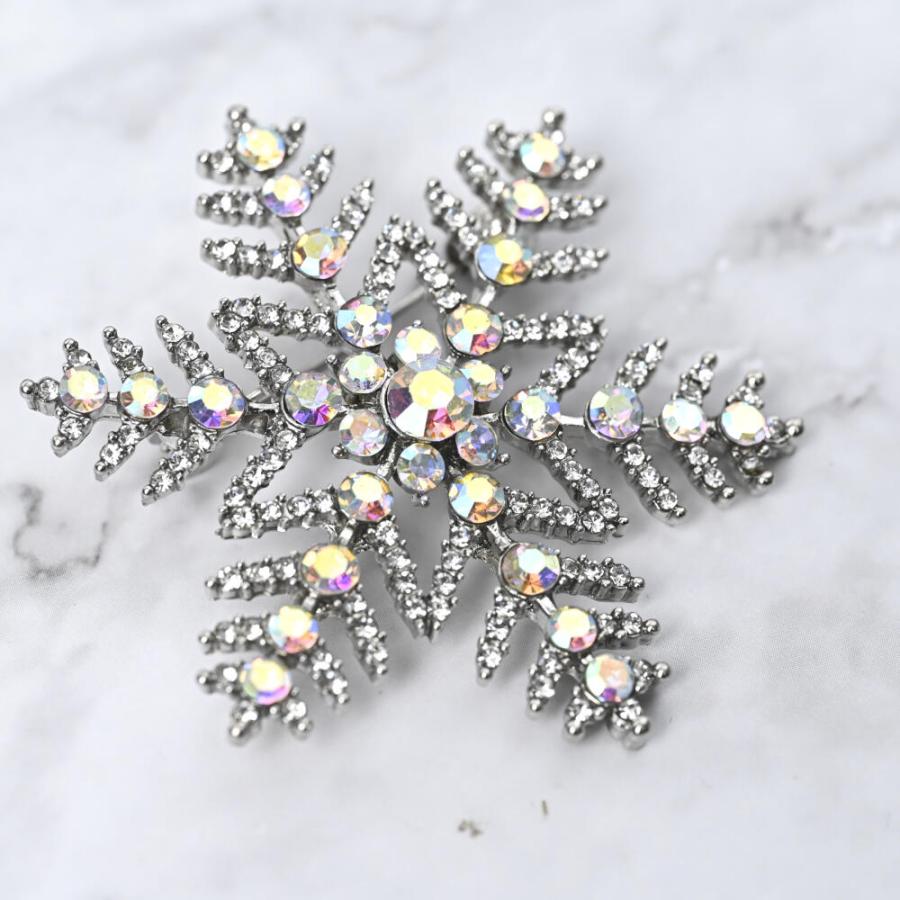 メール便送料無料 クリスマス ブローチ 雪の結晶 雪 冬 プレゼント 