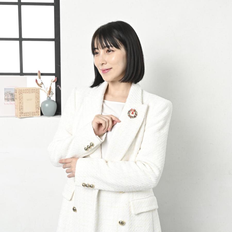 メール便送料無料 クリスマス ブローチ クリスマスリース リボン ベル