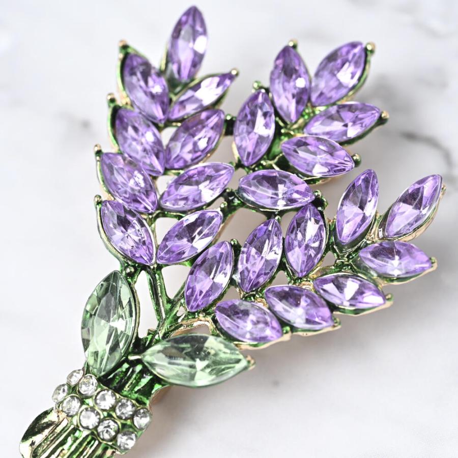 メール便送料無料 ブローチ レディース ラベンダー 花 フラワー