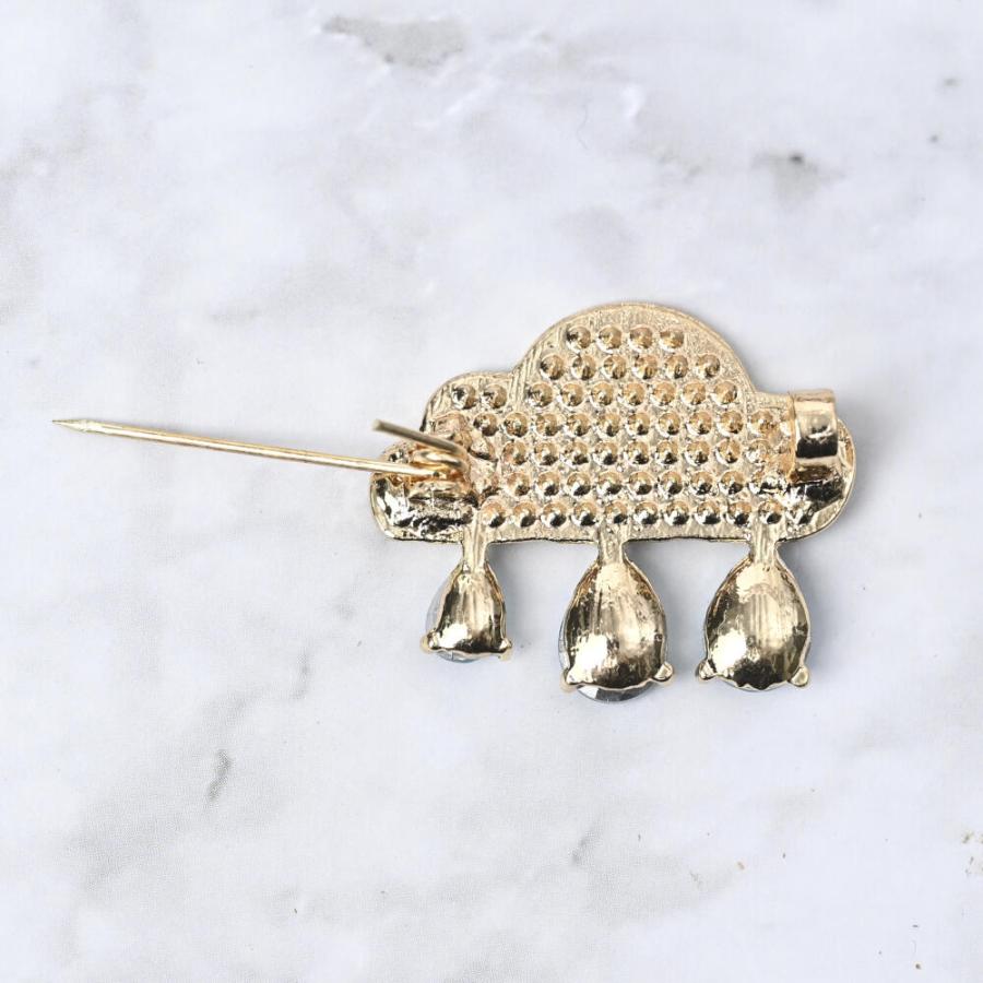 メール便送料無料 ブローチ レディース 雲 雨 天気 キラキラ ビジュ