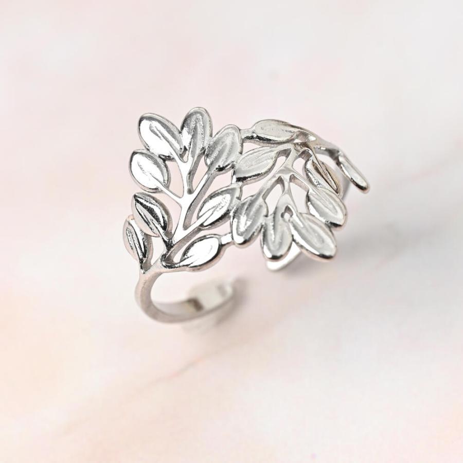 メール便送料無料 指輪 リング レディース 葉っぱ リーフ メタル