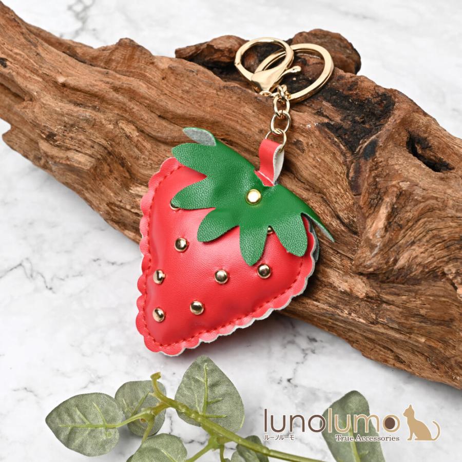 メール便送料無料 キーホルダー バッグチャーム レディース 苺 いちご