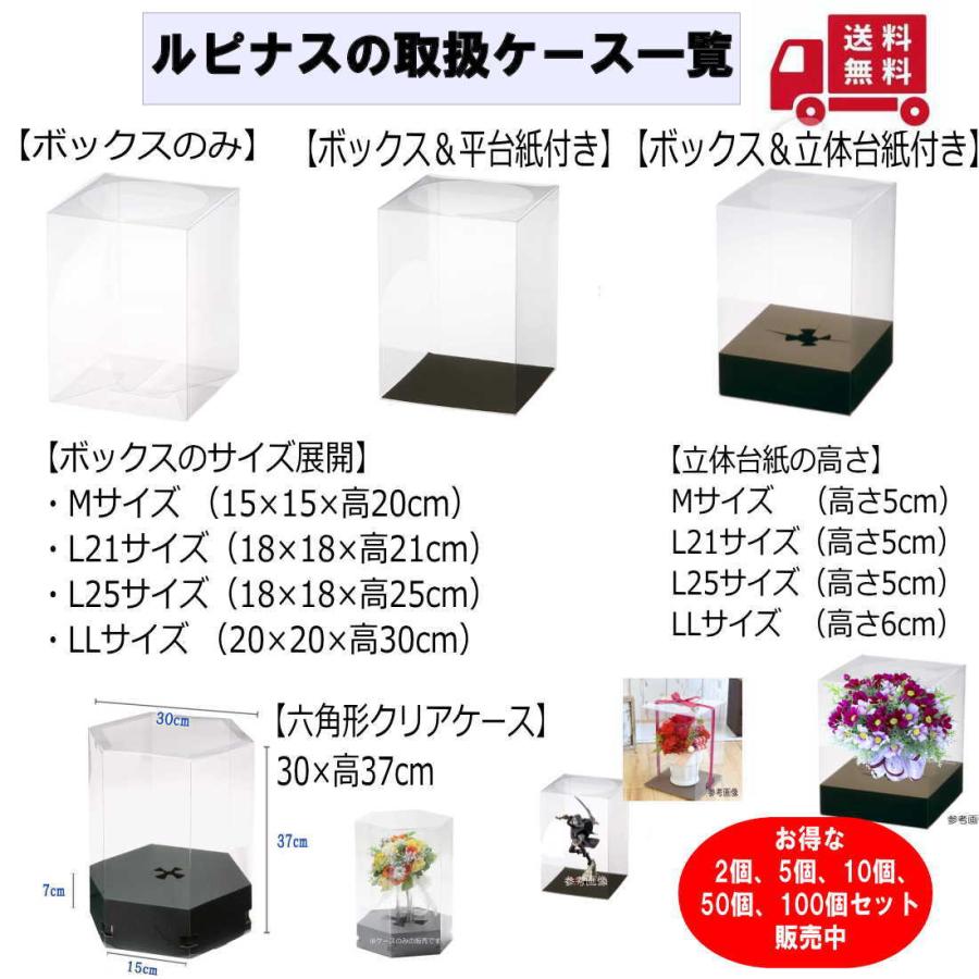 クリアケース LLサイズ 1個 20cm×20cm×高さ30cm 丈夫な0.4mm 花 クリアボックス フラワーボックス プリザーブドフラワー ラッピング 日本製  c0020｜lupinelupine｜07