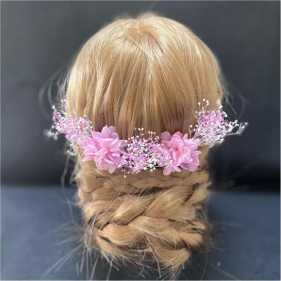 Lupine 髪飾り 5本セット白 あじさい かすみ草 はかま ピンク プリザーブドフラワー ホワイト 卒業式 成人式 結婚式 花h0086 袴 造花 本日の目玉 かすみ草