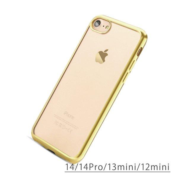 iPhoneケース クリア メタルフレーム iPhone14 14Pro 13 13mini 12