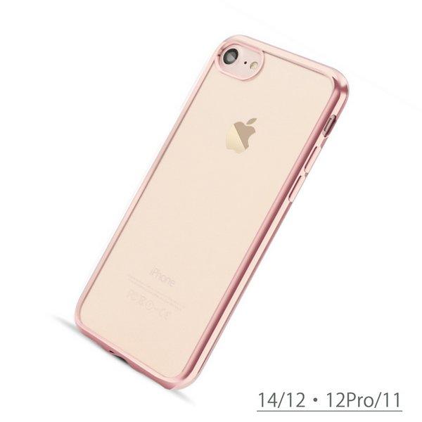 iPhoneケース クリア メタルフレーム iPhone14 14Pro 13 13mini 12