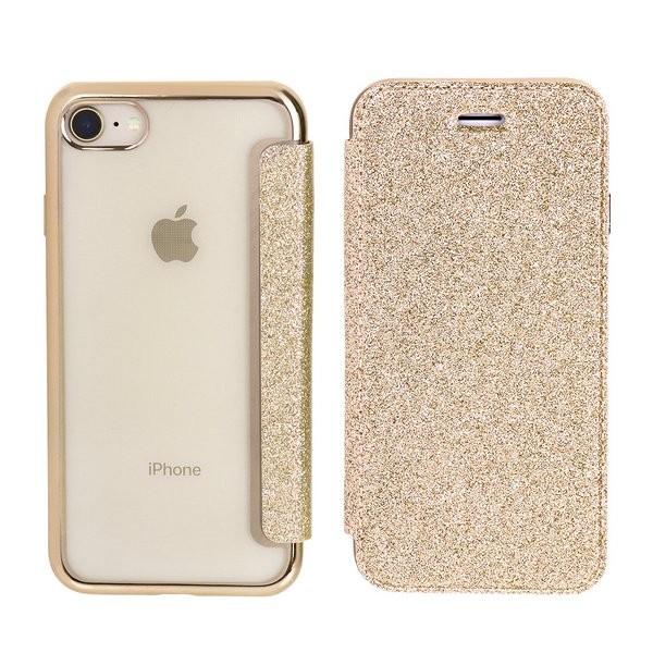 iPhoneケース 手帳型 キラキラ 透明 ソフトケース iPhoneX XS 7 8 plus
