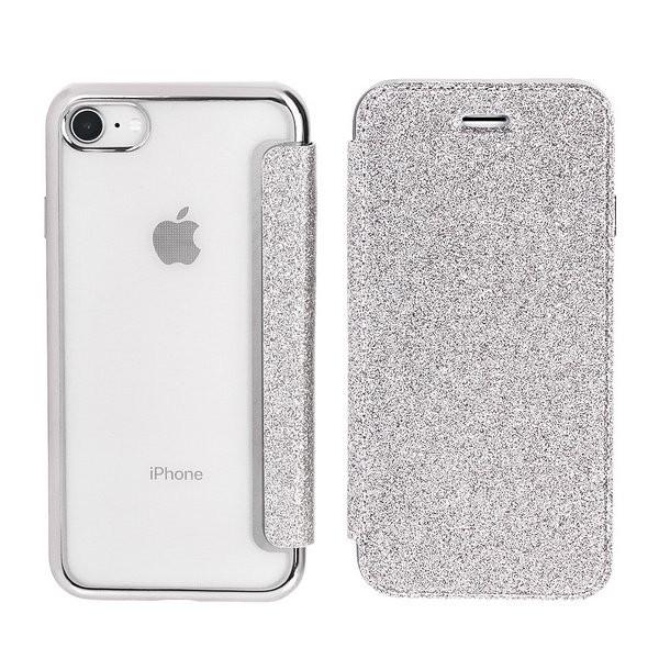 iPhoneケース 手帳型 キラキラ 透明 ソフトケース iPhoneX XS 7 8 plus