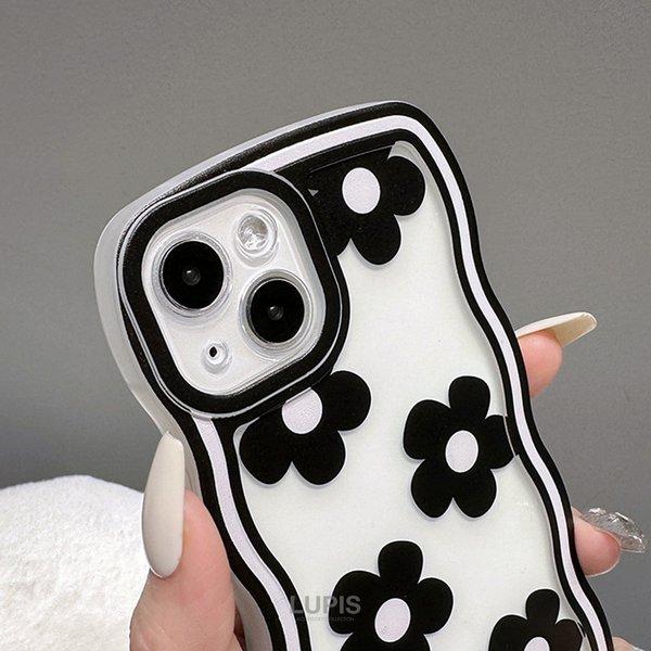 iPhoneケース アイフォンケース iPhone14 フラワー うねうね ウェーブ