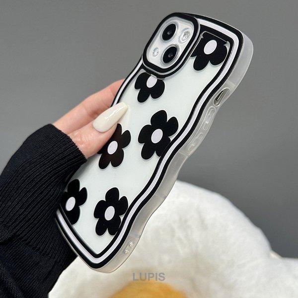 iPhoneケース アイフォンケース iPhone14 フラワー うねうね ウェーブ