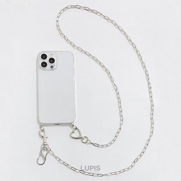 【シルバー925】スマホ・ショルダーストラップ　十字デザイン刻印入り iPhoneケース iPhone14 ショルダー チェーン ストラップ メタル ハート