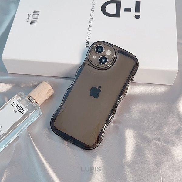 iPhoneケース iPhone13 iPhone14 ウェーブ シンプル おしゃれ かわいい こなれ感 クリア 韓国 韓国っぽ lupis ルピス｜lupis｜10