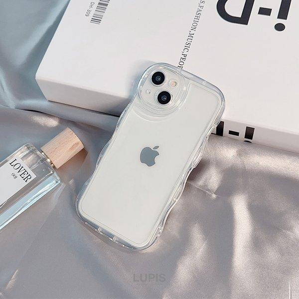 iPhoneケース iPhone13 iPhone14 ウェーブ シンプル おしゃれ かわいい こなれ感 クリア 韓国 韓国っぽ lupis ルピス｜lupis｜11