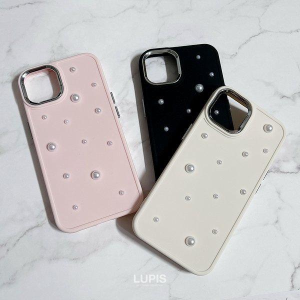 iPhoneケース レディース iPhone14 iPhone15 パール 上品 エレガント ガーリー シンプル かわいい マット質感 韓国 韓国っぽ lupis ルピス｜lupis｜14