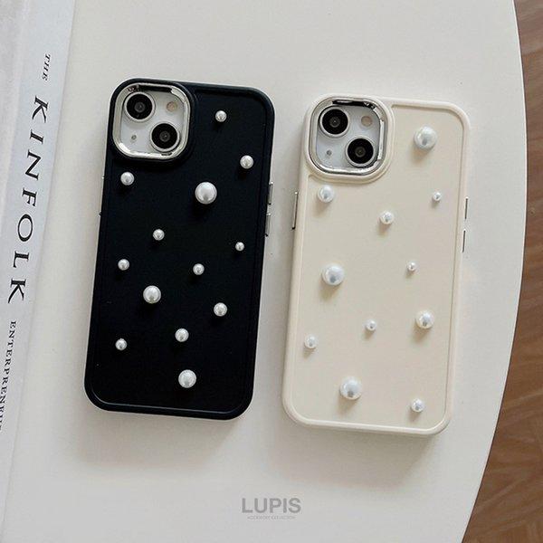 iPhoneケース レディース iPhone14 iPhone15 パール 上品 エレガント ガーリー シンプル かわいい マット質感 韓国 韓国っぽ lupis ルピス｜lupis｜09