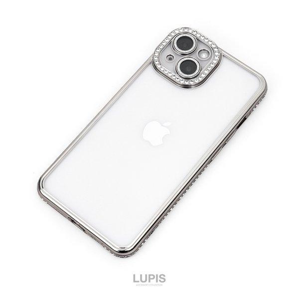 iPhoneケース iPhone14 iPhone15 ストーン レディース 背面クリア 透明