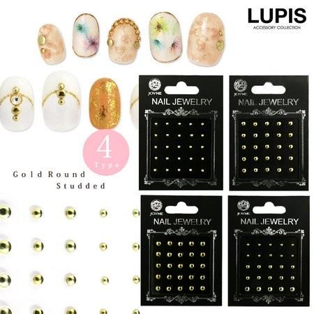 ネイル ネイルアート ゴールド ラウンド スタッズ シール ルピス lupis 