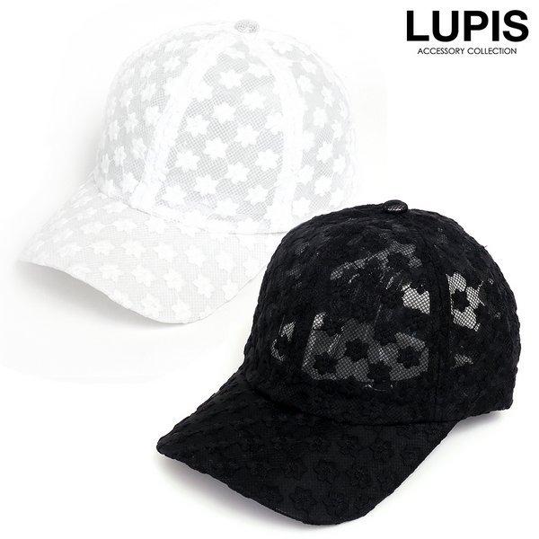 キャップ レディース 帽子 フラワー 刺繍 メッシュ オーガンジー シースルー 黒 白 カジュアル ルピス LUPIS 2023夏