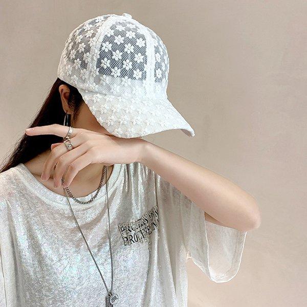 LUPIS キャップ レディース 帽子 フラワー 刺繍 メッシュ