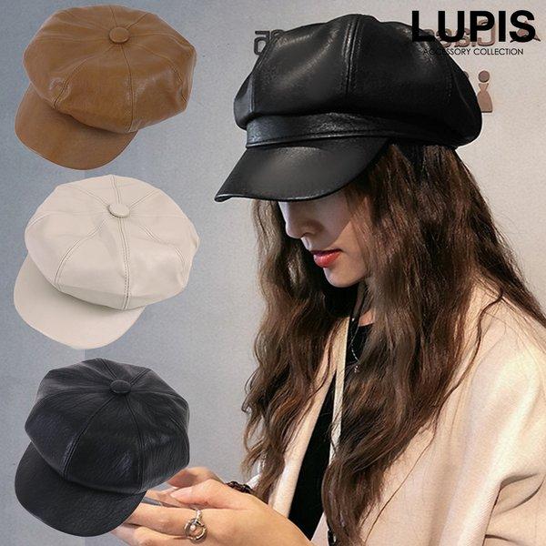 LUPIS（ルピス） キャスケット レディース フェイクレザー 帽子 無地