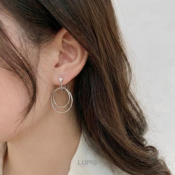 LUPIS（ルピス） イヤリング 大ぶり 揺れる フープ サークル シンプル