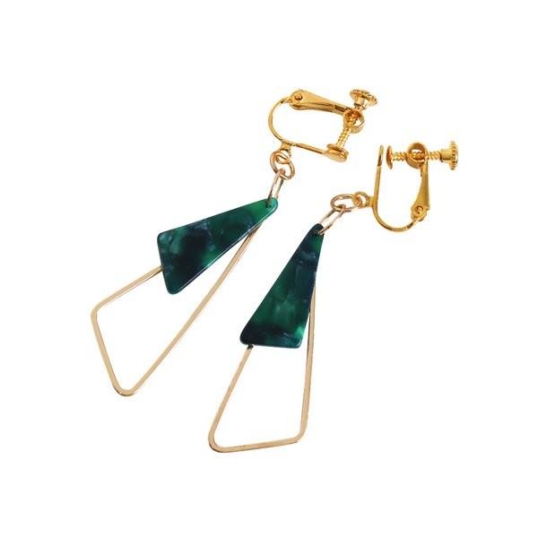 LUPIS（ルピス） イヤリング 大きめ 揺れる ゴールド べっ甲 アクリル