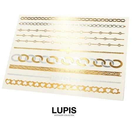 LUPIS（ルピス） タトゥーシール クロス チェーン メタリック ゴールド